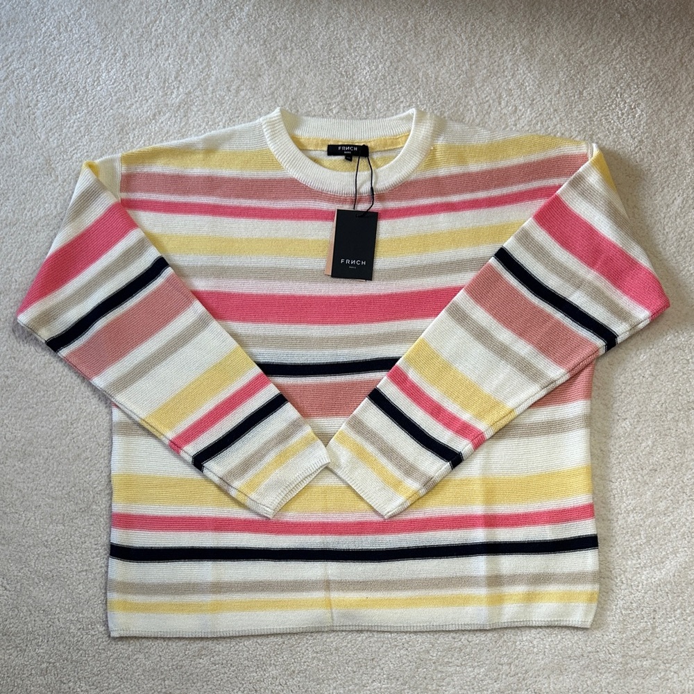 FRNCH Paris Women’s Multicolor Striped Crew Neck Sweater